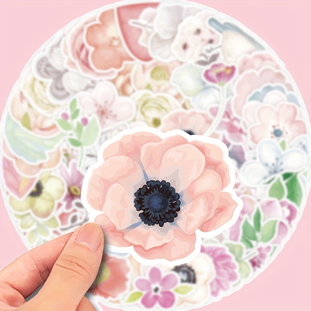Flower Stickers|50-Pack | Cute,Waterproof,Aesthetic,Trendy Stickers for  Teens,Girls,Perfect for Laptop,Hydro Flask,Phone,Skateboard,Travel| Extra