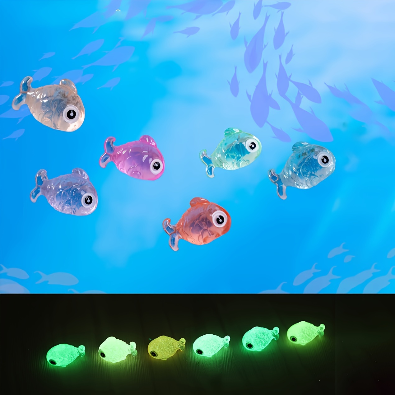 6pcs Multi Color Luminescent Crystal Luminous Fish Resin Bubble Small  Goldfish Aquarium Landscape Decoration, Shop The Latest Trends