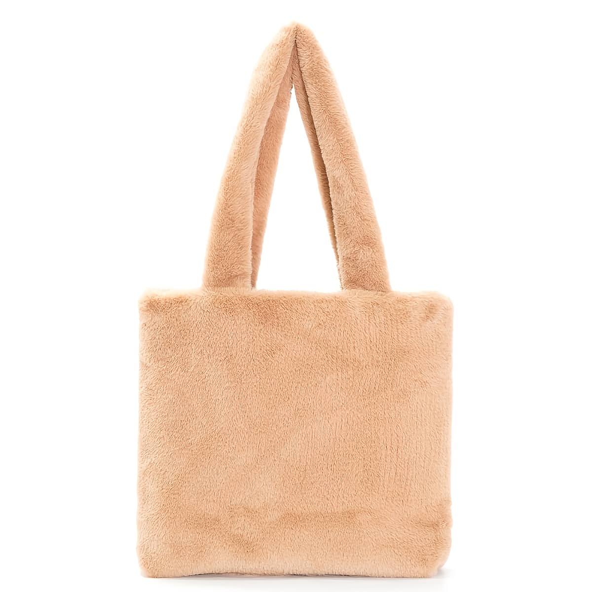 Fashionable Large Capacity Solid Plush Shoulder Tote Bag, Suitable