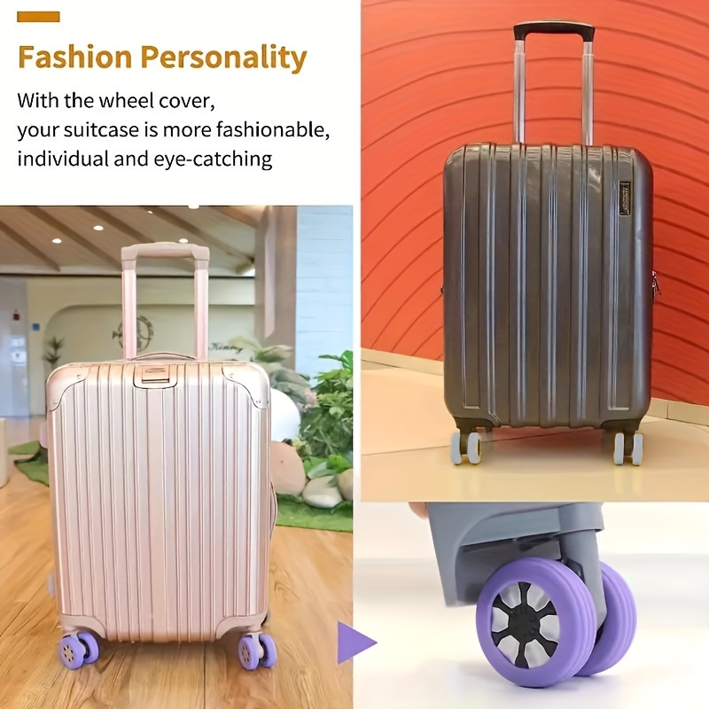 Joejoier Rollenschutz für Koffer, 8 Stück Silikon Radabdeckung  Gepäck-Rollenschutz reduziert Lärm Luggage Accessories für 5–7 cm große  Räder (Dunkelblau) : : Fashion