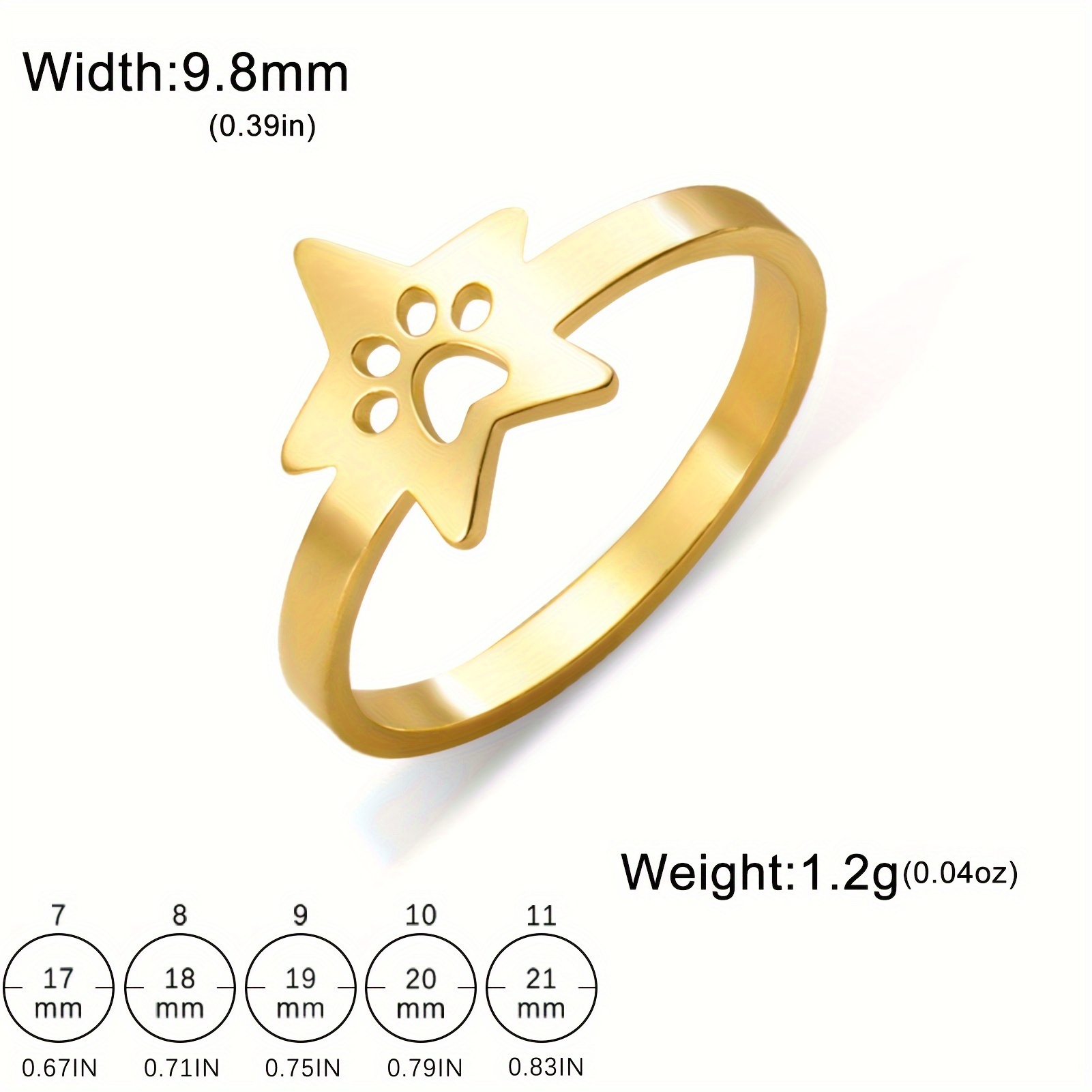 Fashion Pentagram Cat Paw Ring Creative Cat Paw Ring - Temu United Kingdom