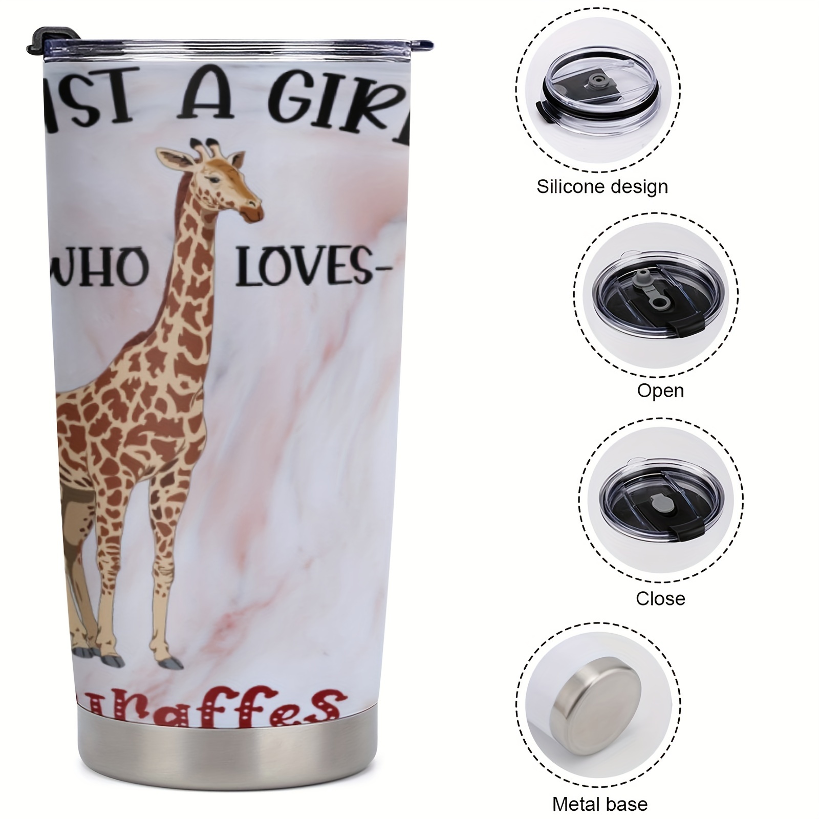 Giraffe Tumbler Cup Stainless Steel Tumbler With Lid Insulated