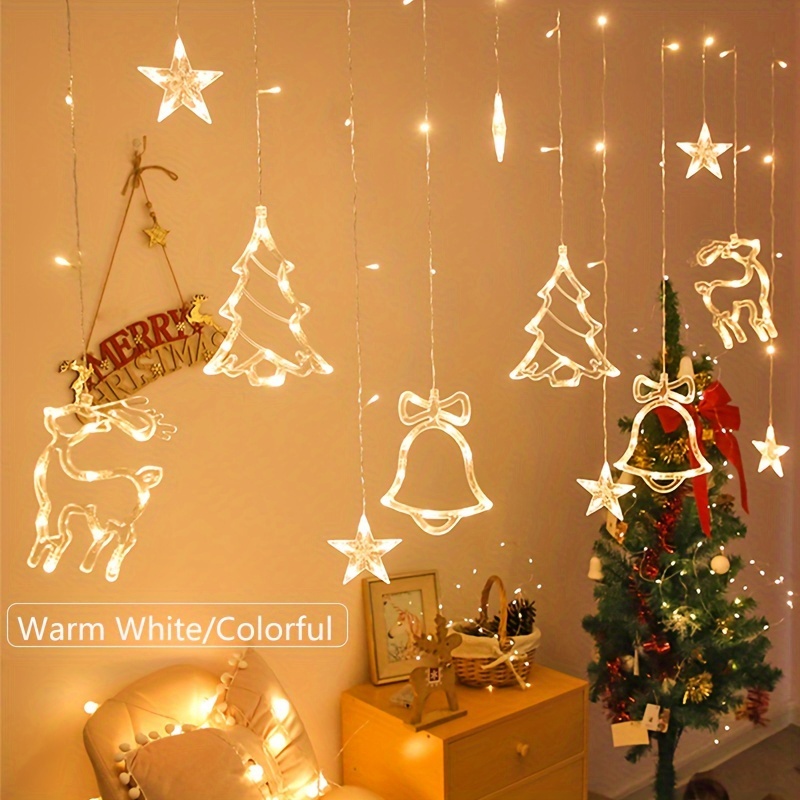 Led Curtain String Lights With Remote Control Christmas - Temu