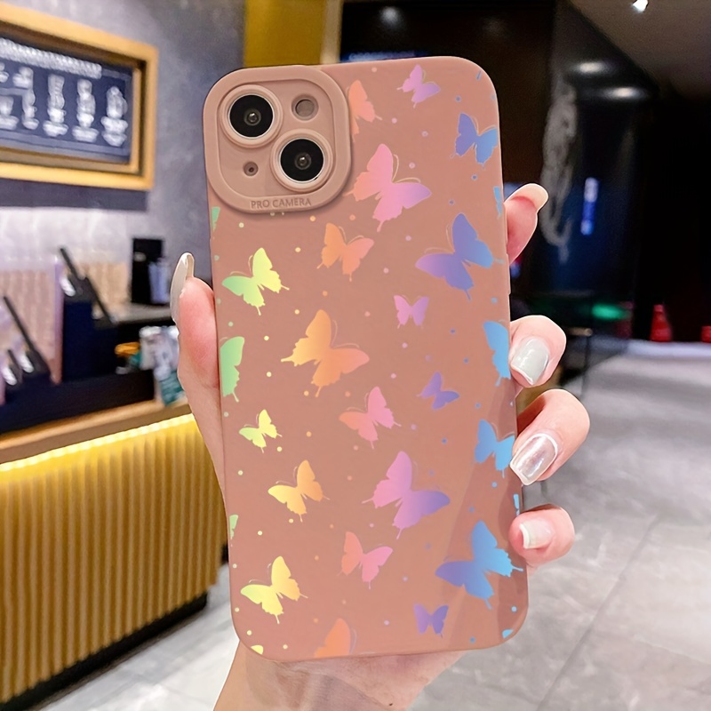 

Rainbow Butterfly Pattern Print Silicone Phone Case - High Quality Protection For Iphone 14/13/12/11/xs/xr/x/7/8/6s/mini/plus/pro/max/se - Perfect Gift For Birthdays/easter/boys