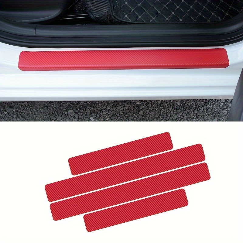 Black Red Car Trunk Door Protective Strip Car Door Sill - Temu United  Kingdom