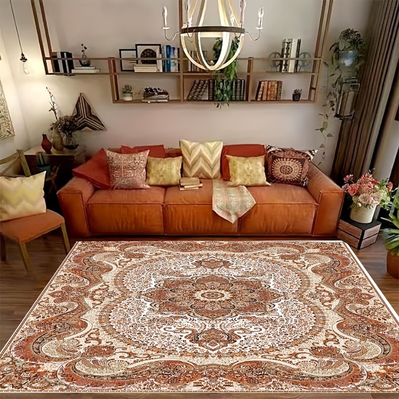 Vintage Bohemian Design Ornamental Carpet Area Rug Machine - Temu