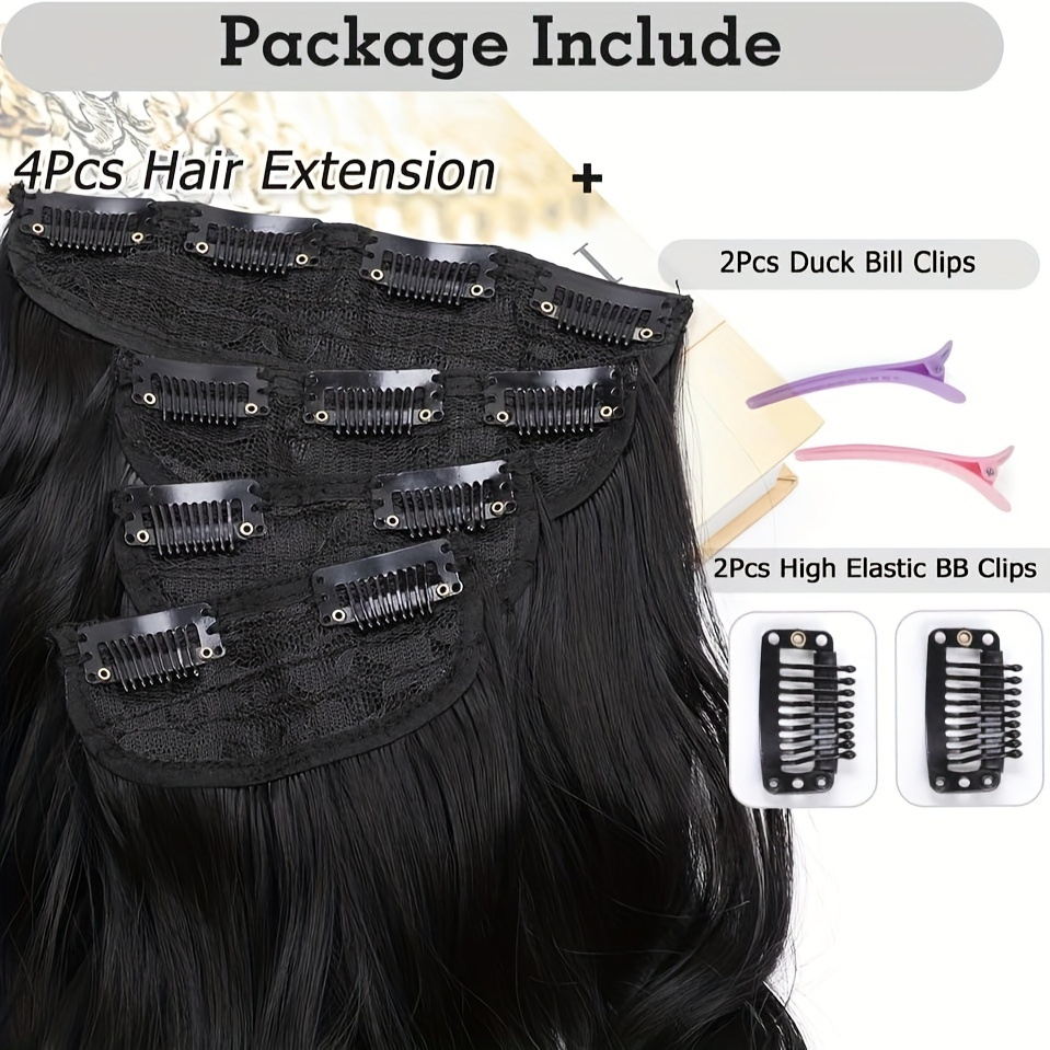 Long Straight Hair Extensions For Women Clips In Straight - Temu