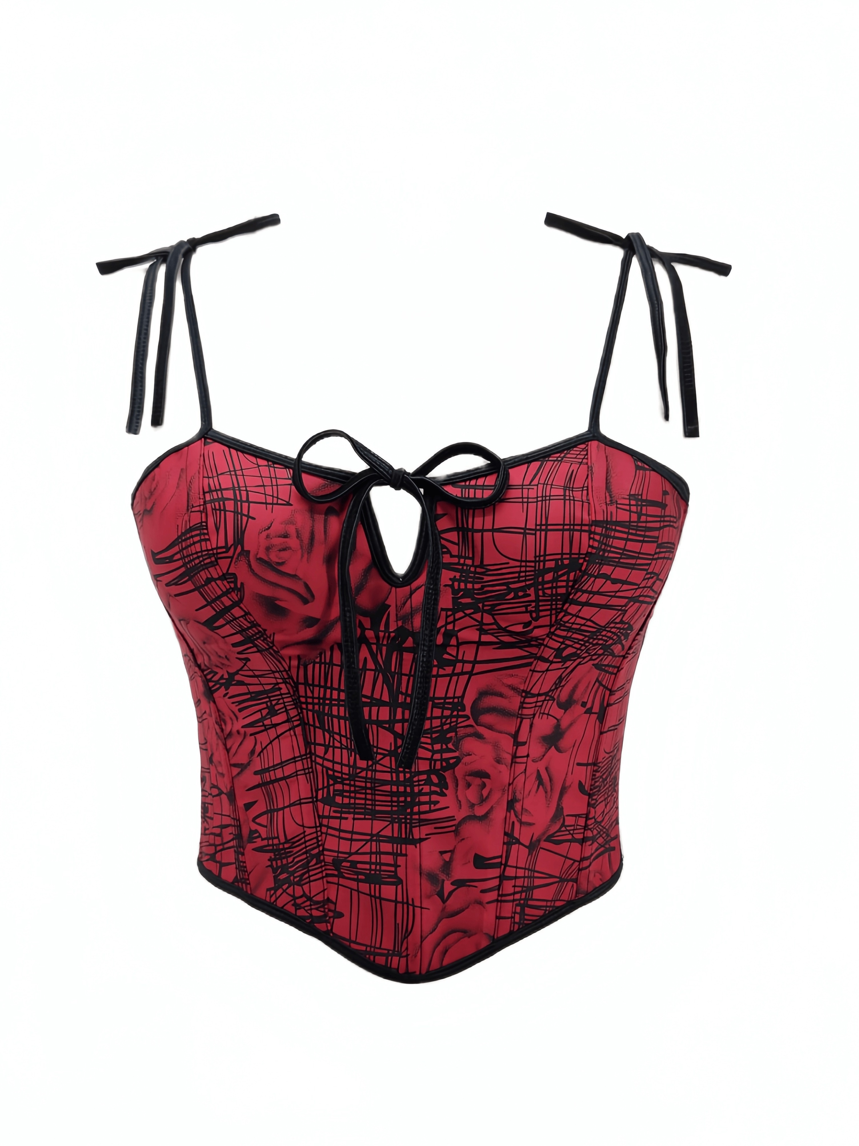 Red Corset Top - Temu