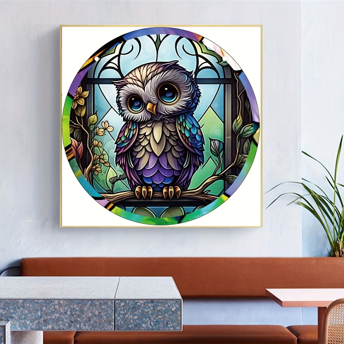 1pc Diy Diamond Painting Animals Rhinestone Mosaic Owl Full Round