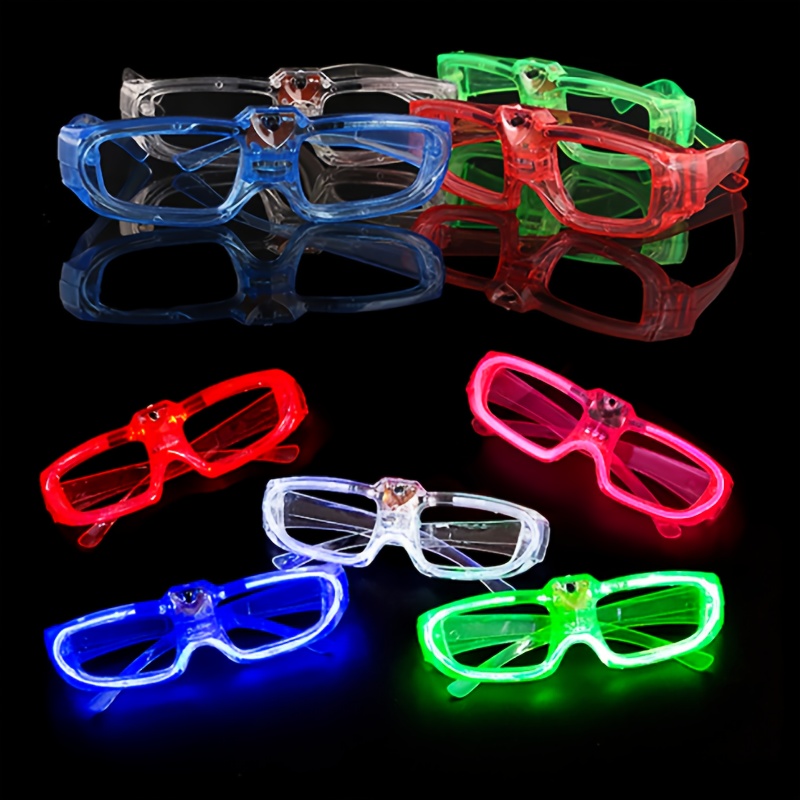 Gafas de sol de neón con luces LED para fiesta, lentes con luces LED  parpadeantes, para fiesta, Halloween, 1 piezas