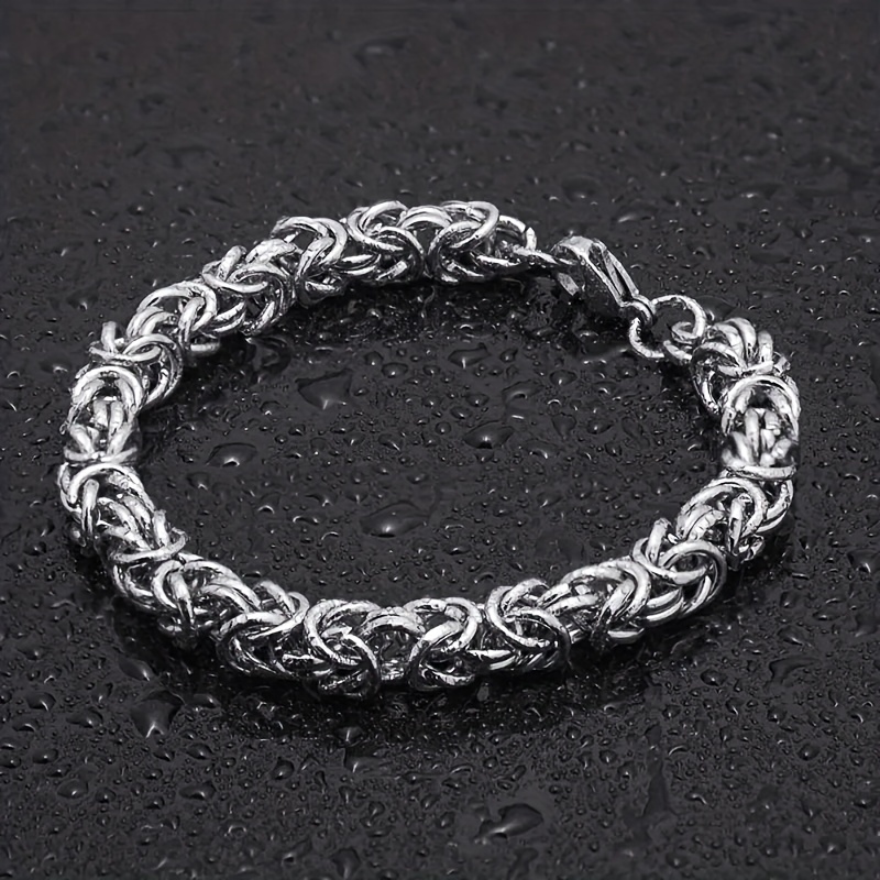 

Stainless Steel 8mm Flat Link Bracelet - , Fashion Gift For Men And Women, Style