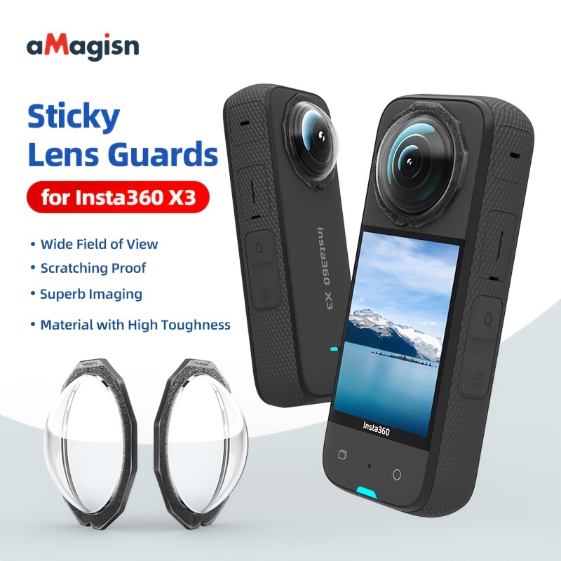 JZW-Shop for Insta 360 X3 Lens Guards with Screen Protector, Tempered Glass  Screen Protector for Insta 360 X3 Accessories 9H Hardness Anti-Scratch
