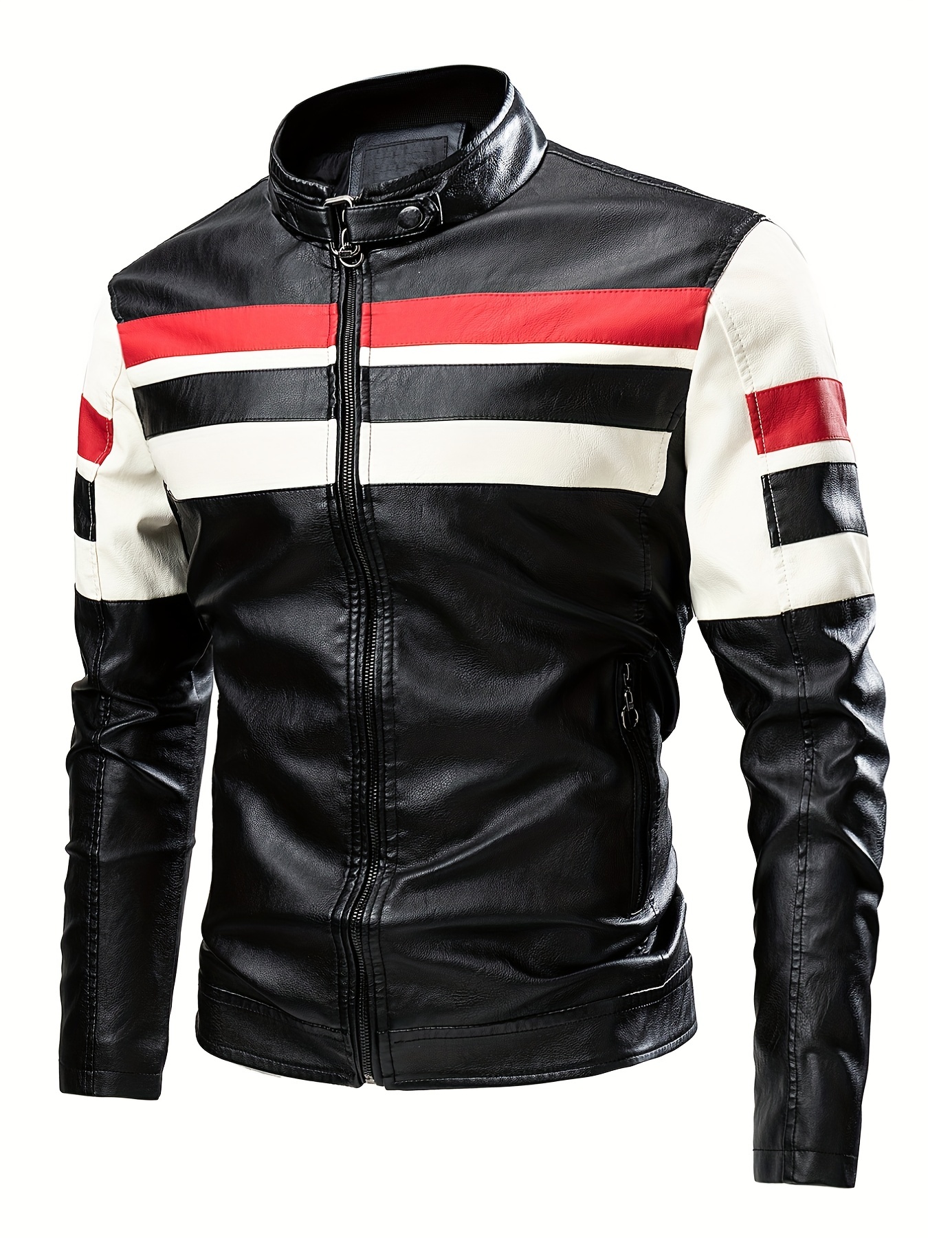 Zipper Faux Leather Vest Street Wear Sleeveless Moto Jacket - Temu