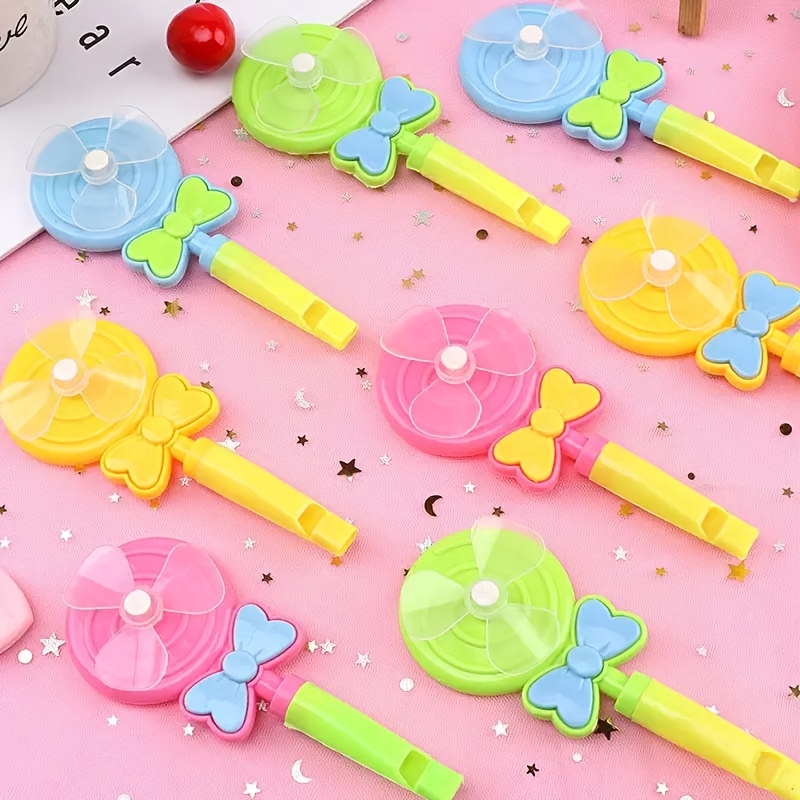 4pcs Plastic Windmill Whistling Handle Toys Pinwheel Windmill For Kids  Indoor Outdoor