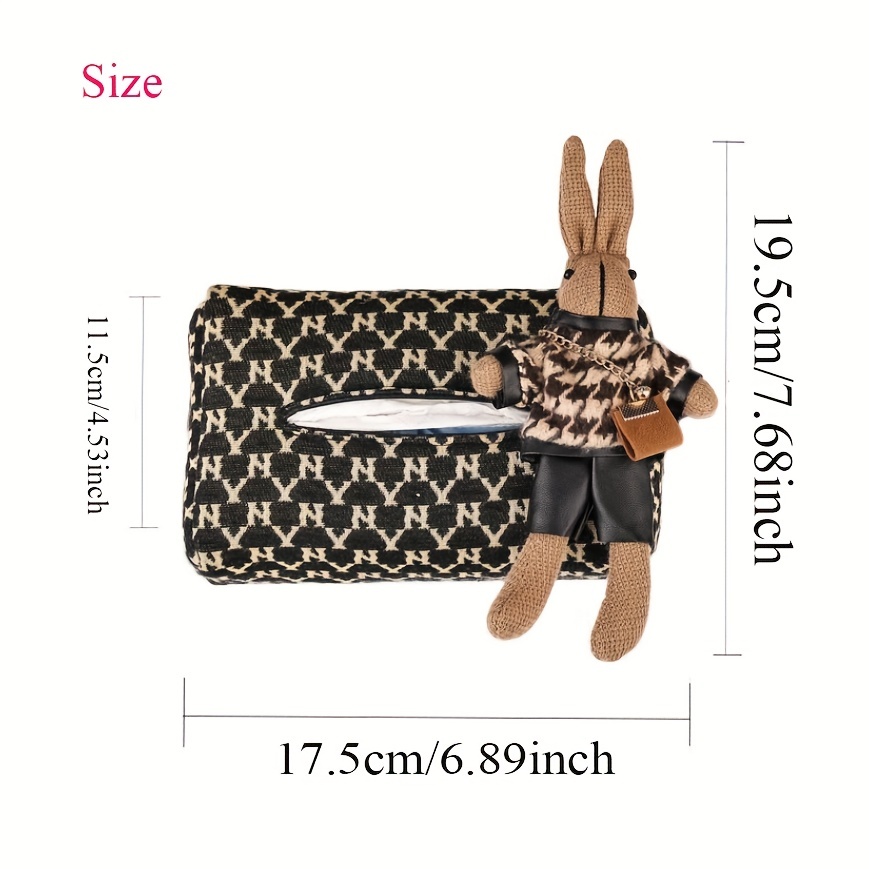 Fashionable & Durable Car Tissue Box With Cute Rabbit Doll