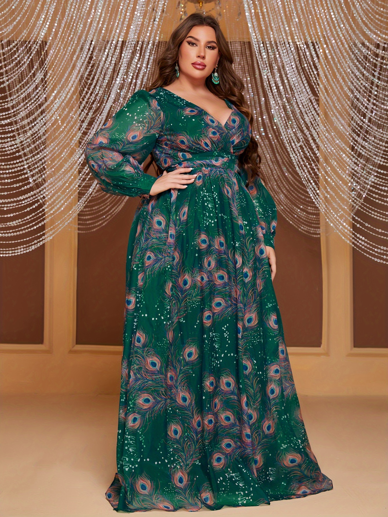 Peacock formal dress outlet plus size