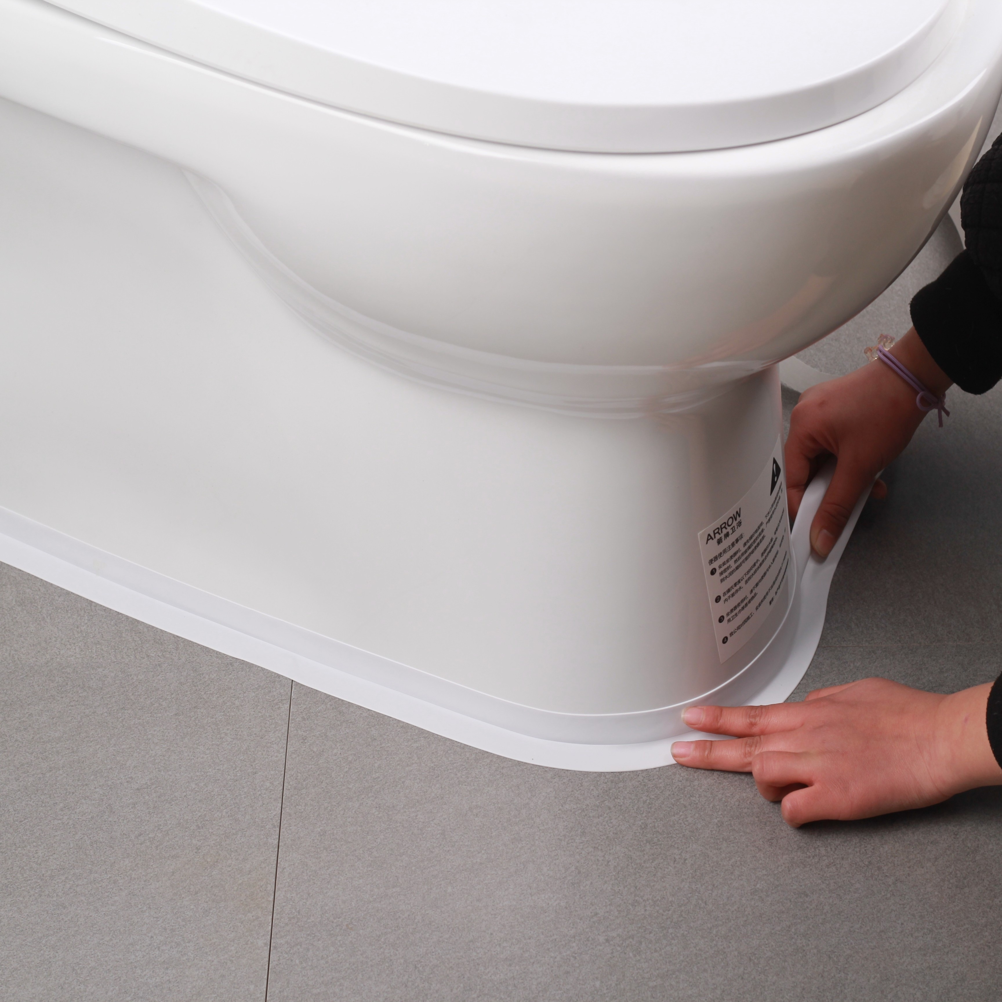 1m Flexible Double-opening Bathroom Waterproof Strip, Self-adhesive Mildew  Resistant Shower Room Ground Water Barrier, With 360-degree Rotation  Suitable For Wet And Dry Separation In Toilets, Bathrooms And Shower Rooms