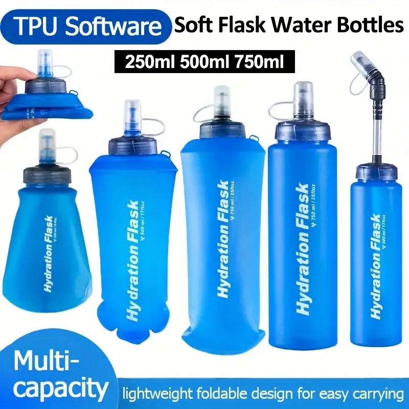 Tpu Soft Flask Water Bottle Ultralight Folding Water Bottle - Temu