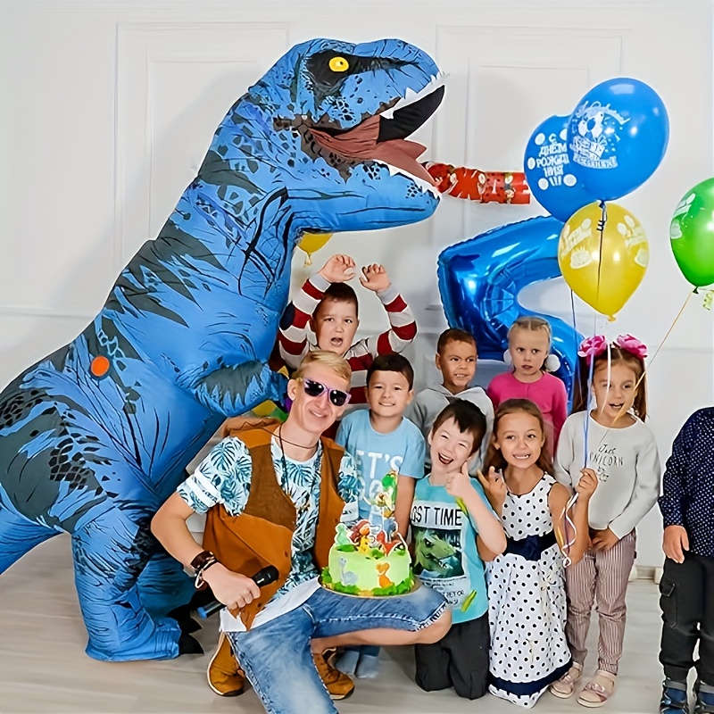 Disfraz de dinosaurio inflable para niños y adultos, traje de T
