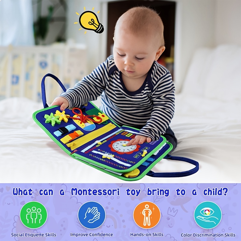 Montessori Busy Board for 2 Year Old, Activity Board for Toddler, Sensory  Board 1 Year Old 