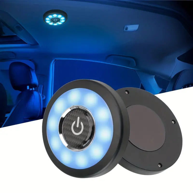 Plafoniera a LED per auto USB portatile rotonda Lampada da lettura interna  ricaricabile universale Touch Car Interior Night Light Car Night Rear Seat