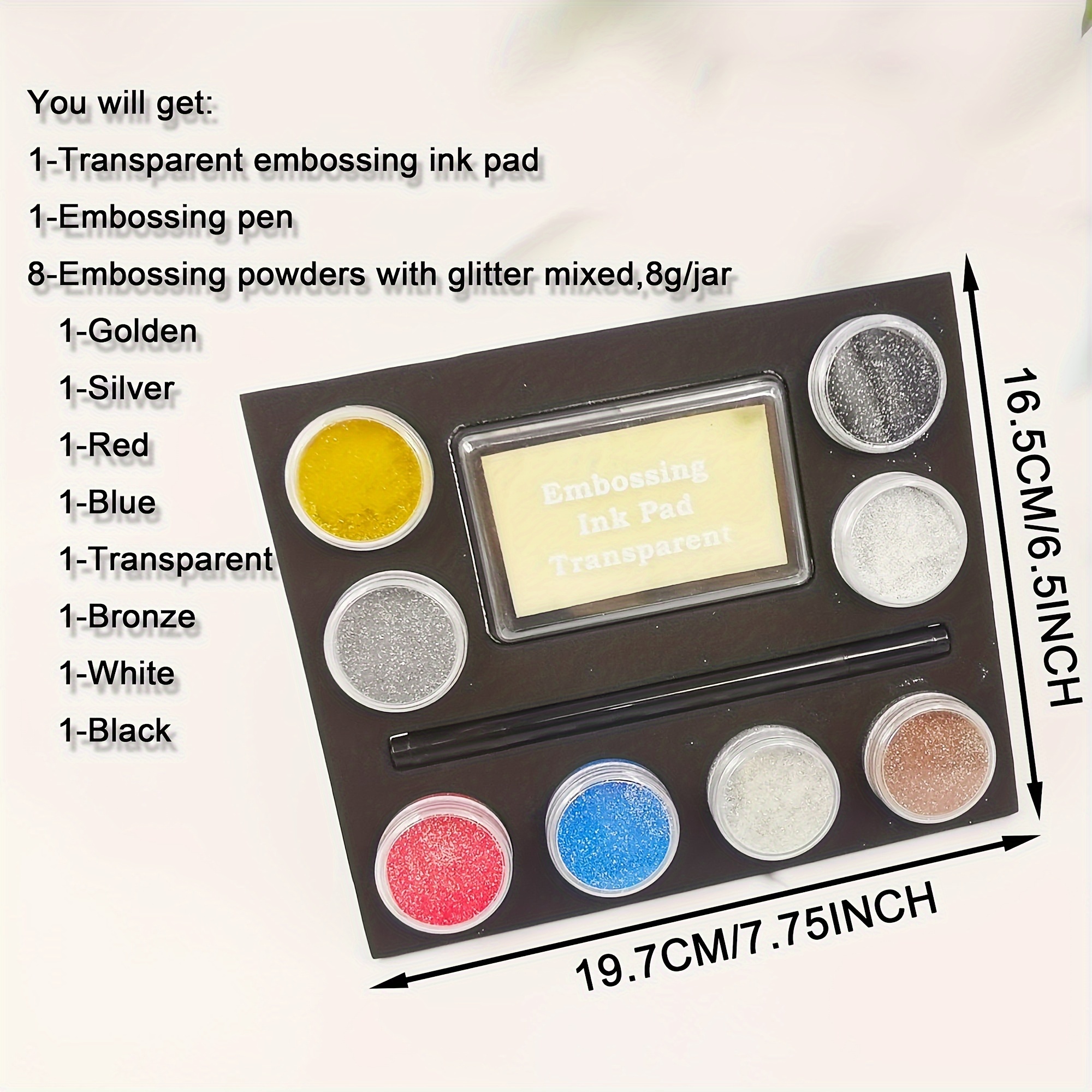 Alinacraft Embossing Ink Starter Kit Glitter Embossing - Temu
