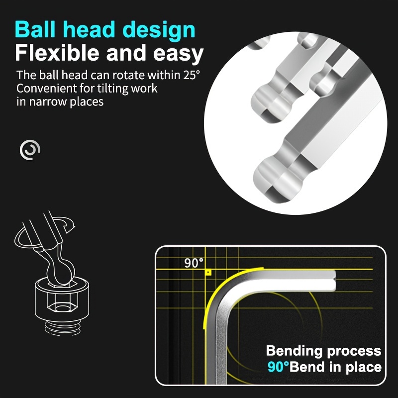 Allen Key Metric 1.5mm-22mm CRV Ball End Long L-Shape Hexagon Hex Keys  Wrench