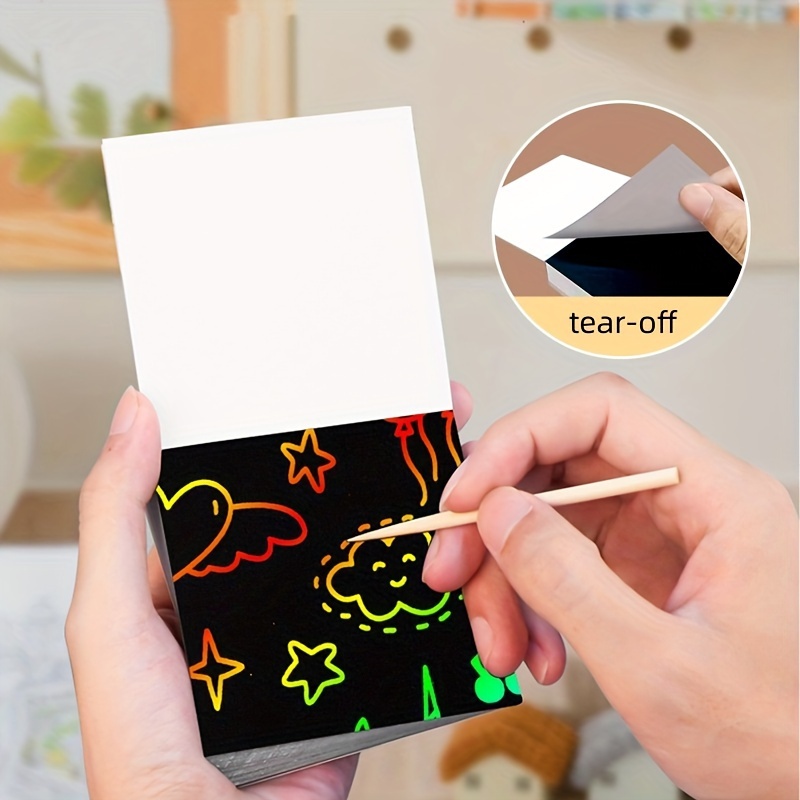 2pages Scratch Art Paper Rainbow Scratch Paper Scratch Off - Temu