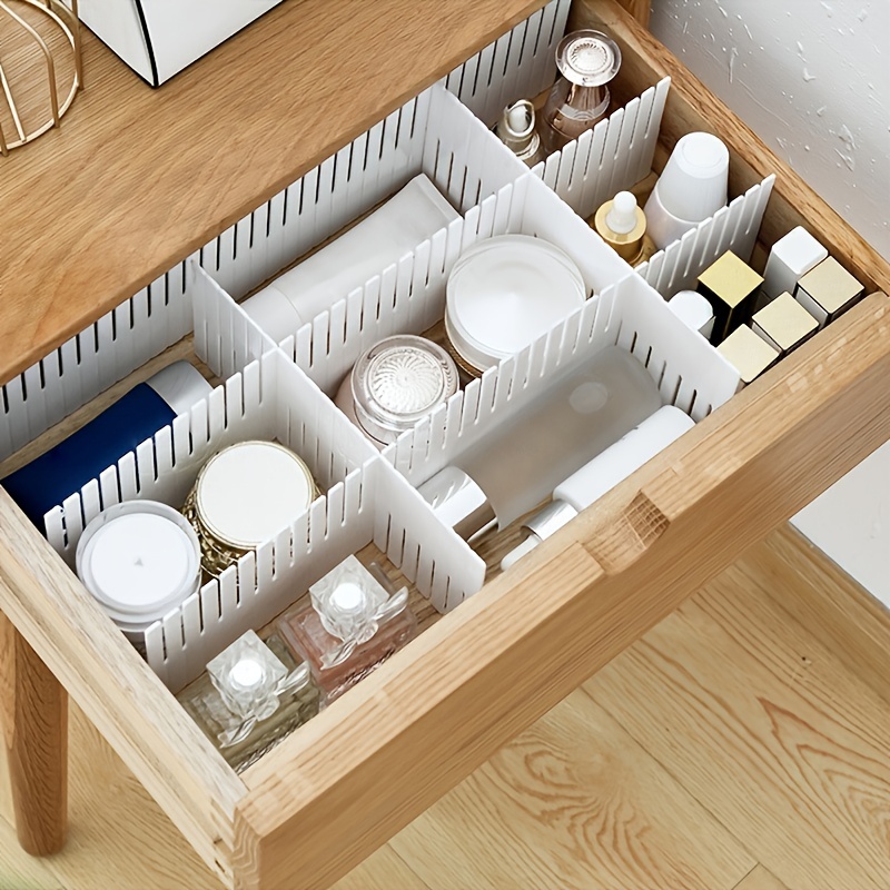 4pcs Drawer Divider Deep Adjustable Connectable Dresser Separator DIY  Organizers For Bathroom Kitchen Closet Clothing Storage