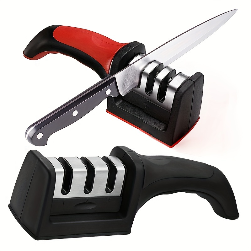 Three-in-one Knife Sharpener, Multifunction Knife Sharpener, Portable Knife  Sharpener, Three Stage Knife Sharpener - Temu