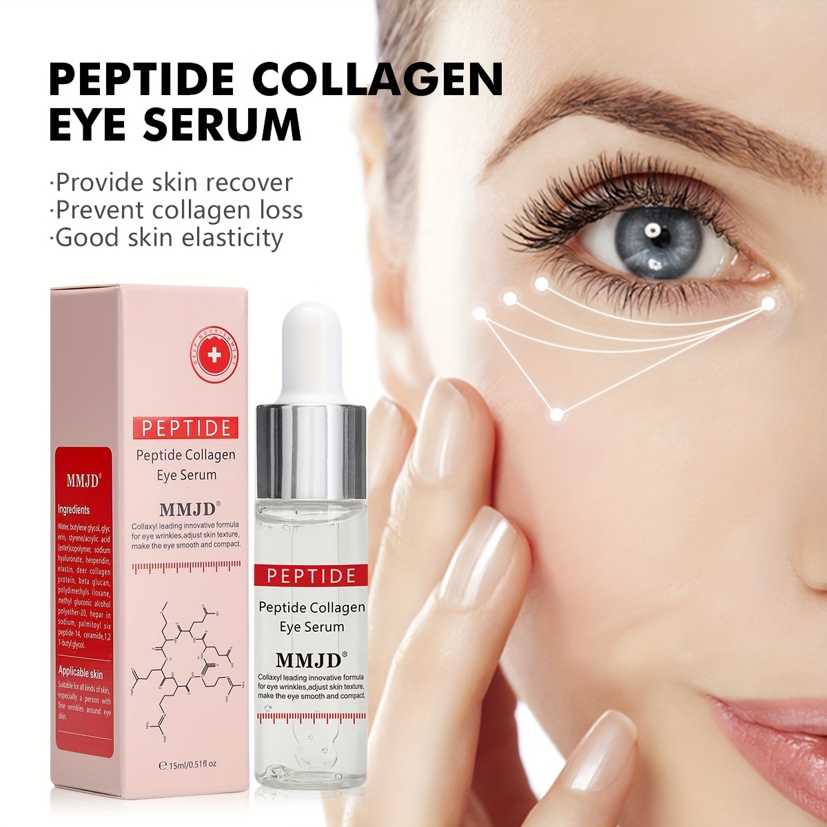 1pc Collagen Eye Serum, Hydrates And Moisturizes Facial Eye Serum, Dark Circles Eye Serum