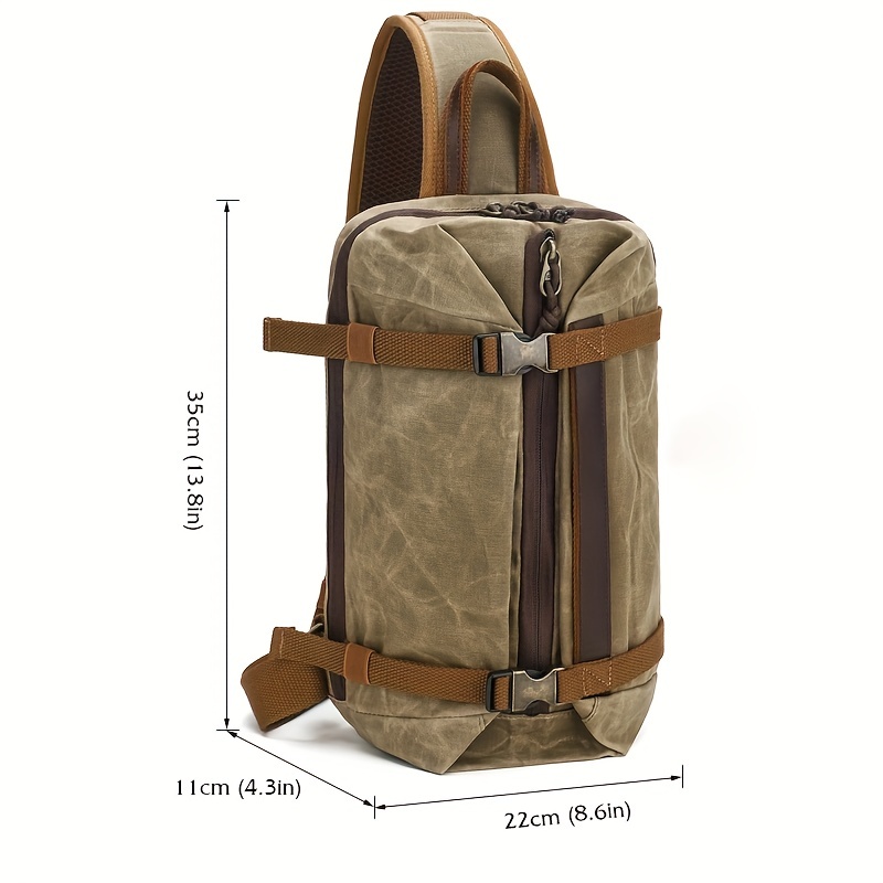 Men's Sling Backpack Waxed Canvas Crossbody Bag Casual Daypacks