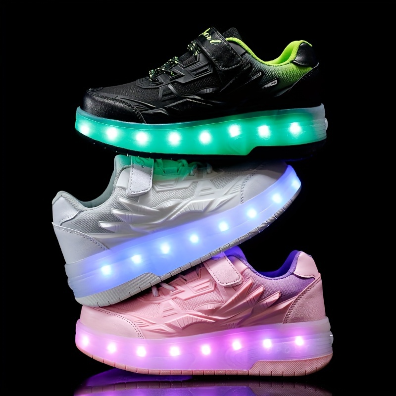 LED Chaussures de Skateboard avec 2 Roues Chaussures à roulettes