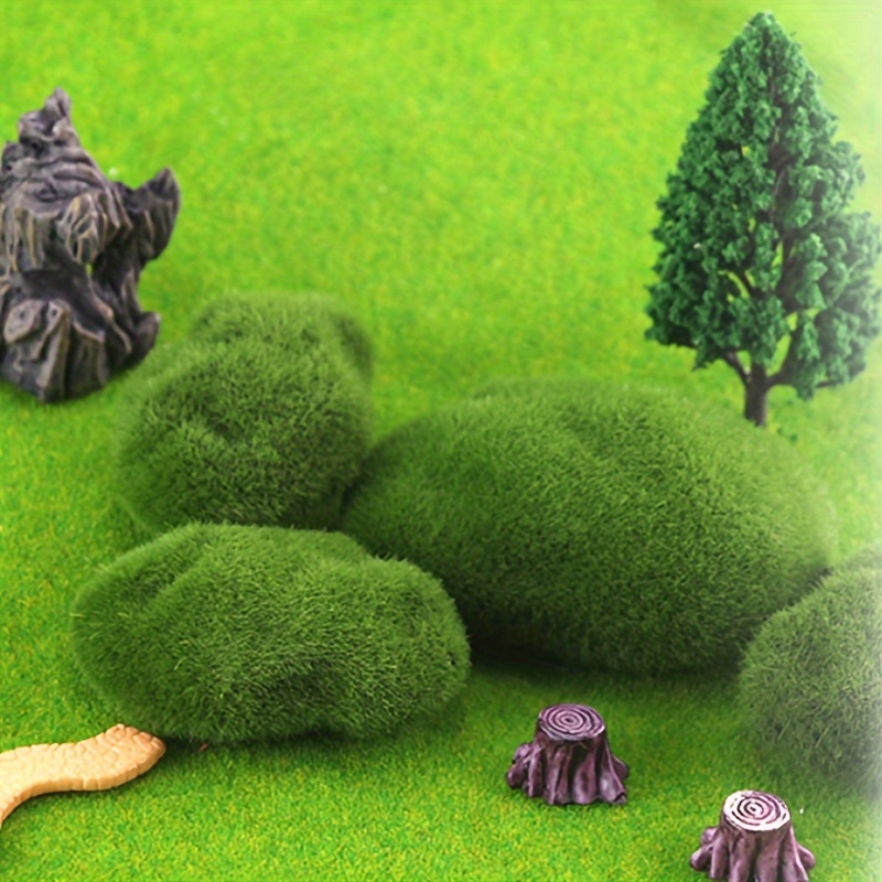 3/4 Size Artificial Moss Rocks Decorative Green Moss Balls - Temu