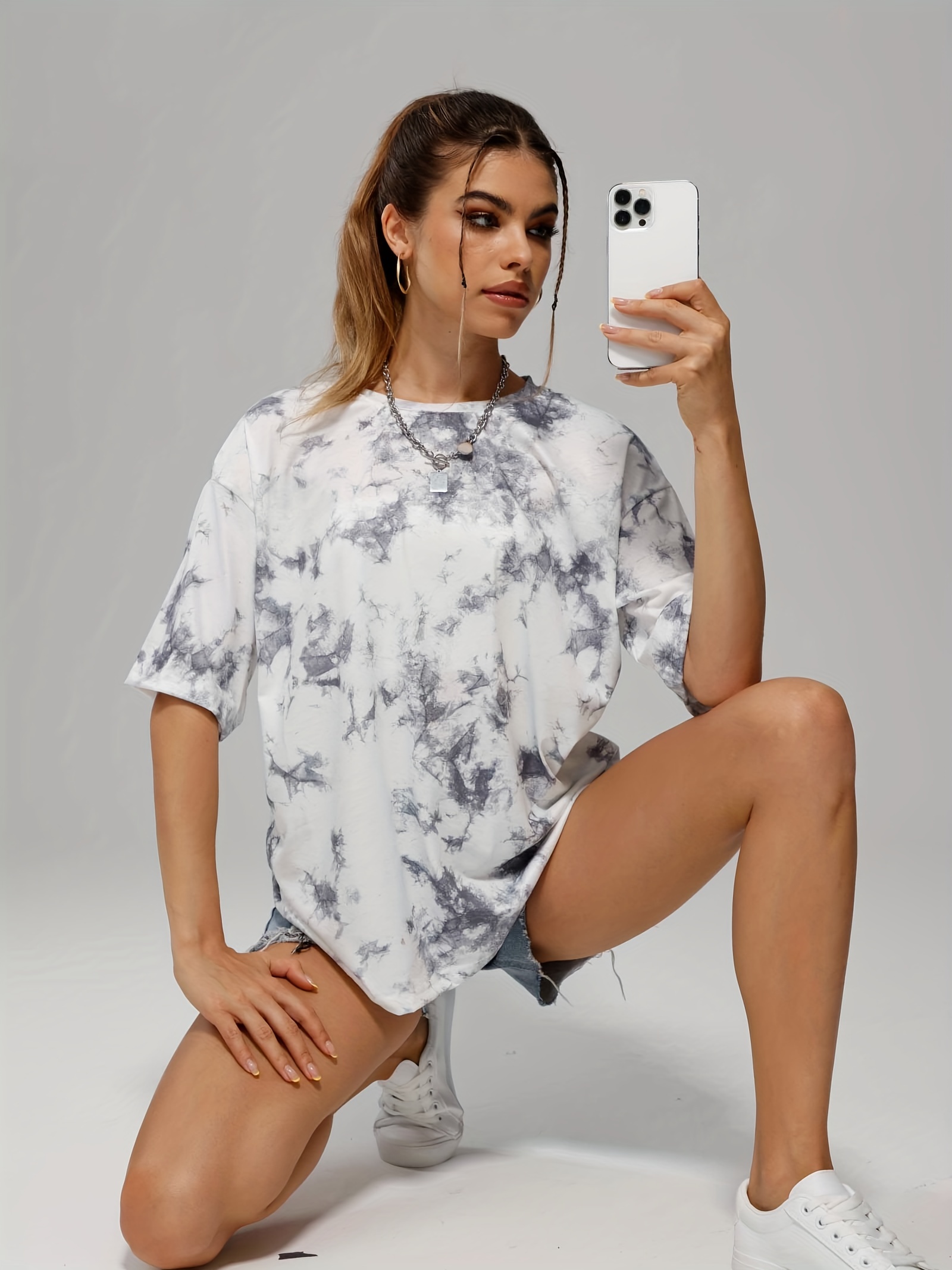 Tie Dye Crew Neck Summer Casual T shirts Loose Short Sleeve - Temu