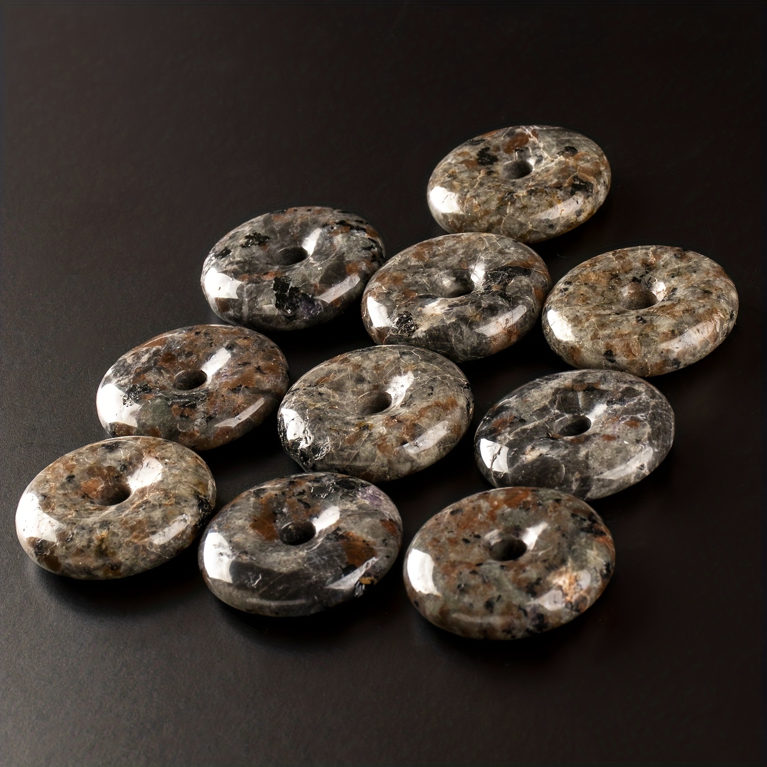 Healing Stone Round Circle Shaped Crystal Charm