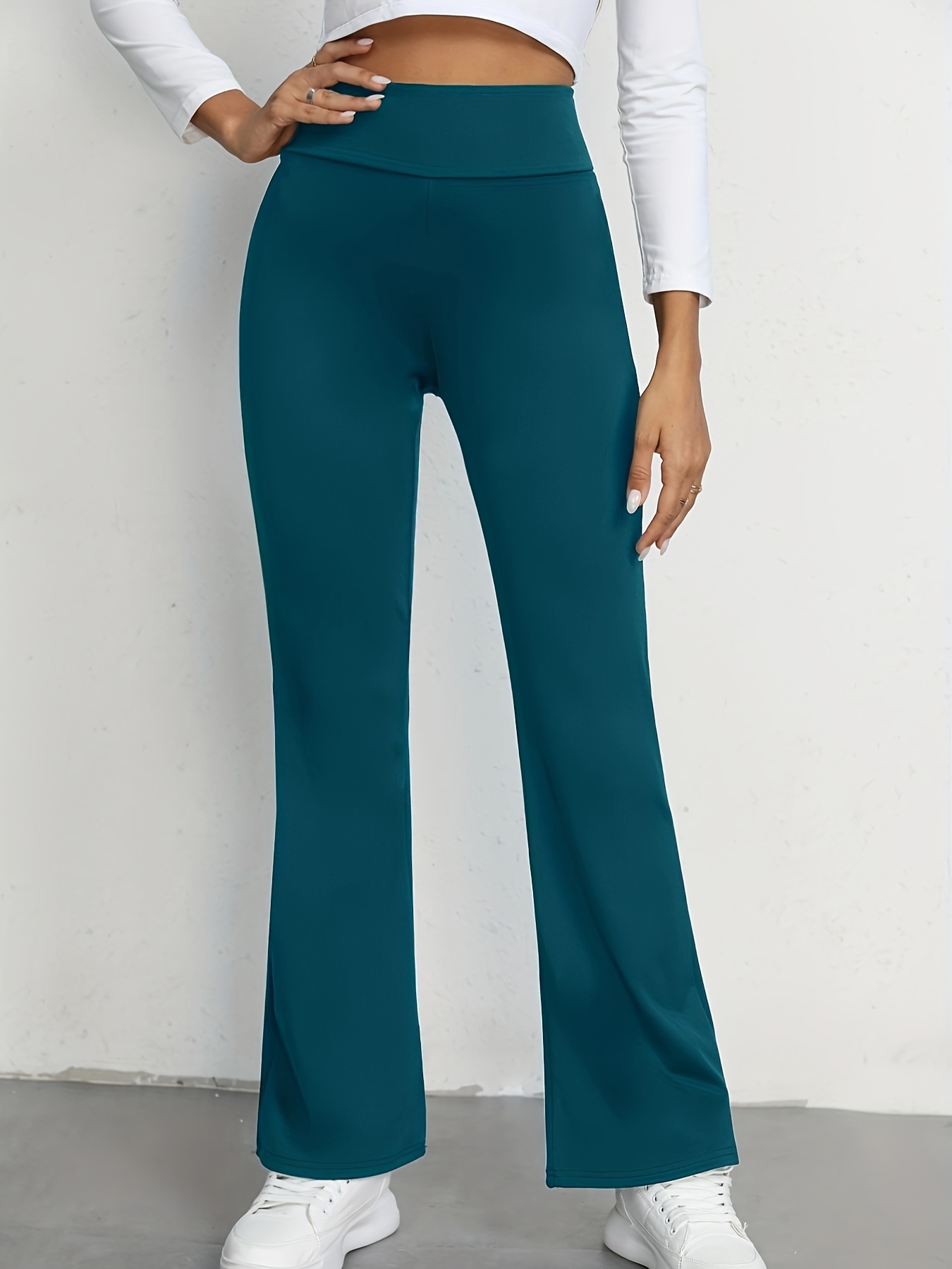 Women's Casual Pant High Waisted Flare Pant Workout Solid - Temu