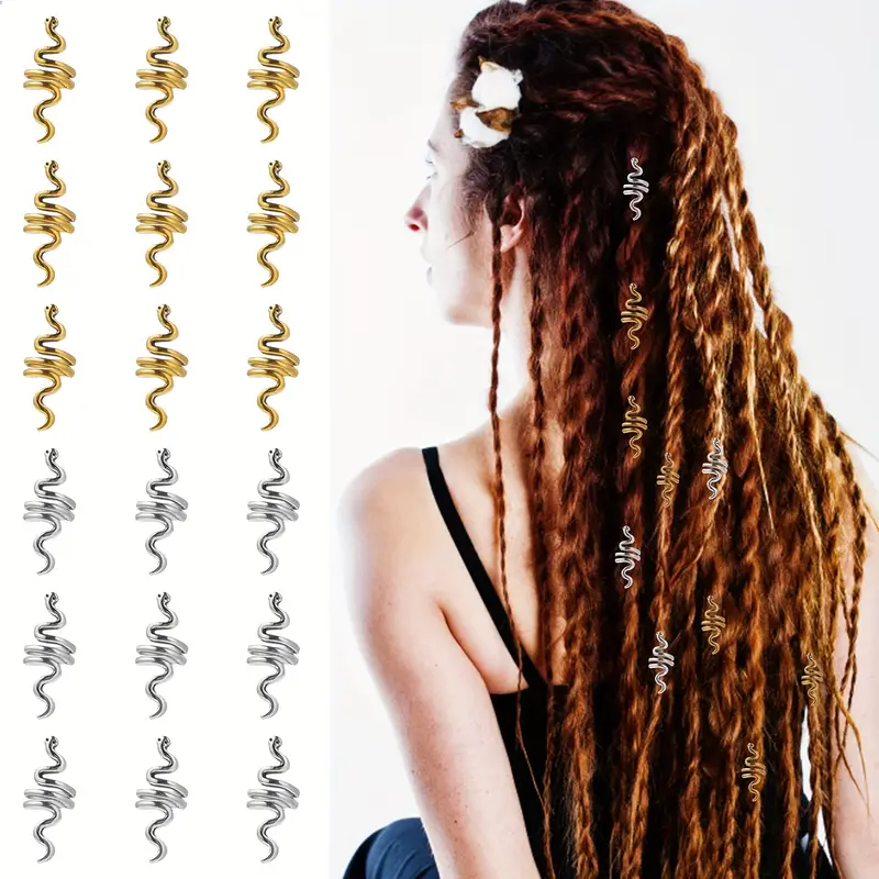 Loc Snake Hair Braid Accessories Metal Hair Clips Decoration - Temu