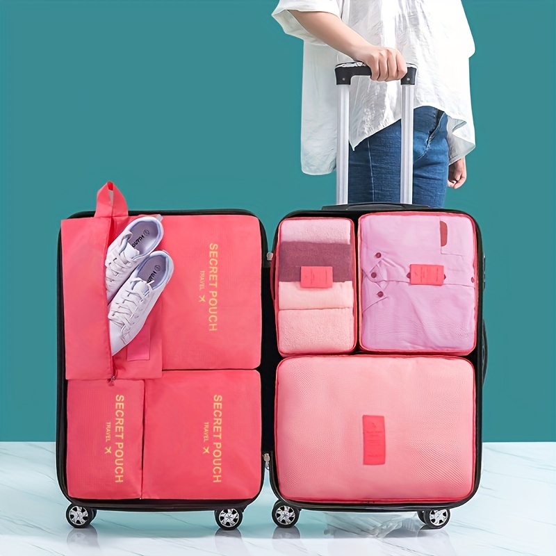 6pcs blue travel storage bag Clothes Storage Bags Portable Luggage  Organizer For Home Closet Divider Drawer Organiser Travel Clothes Classify  Bag