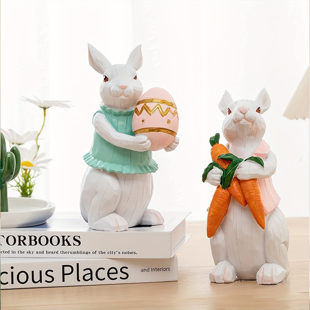 Retro Crown Rabbit Tray Resin Bunny Decoration Living Room - Temu Canada