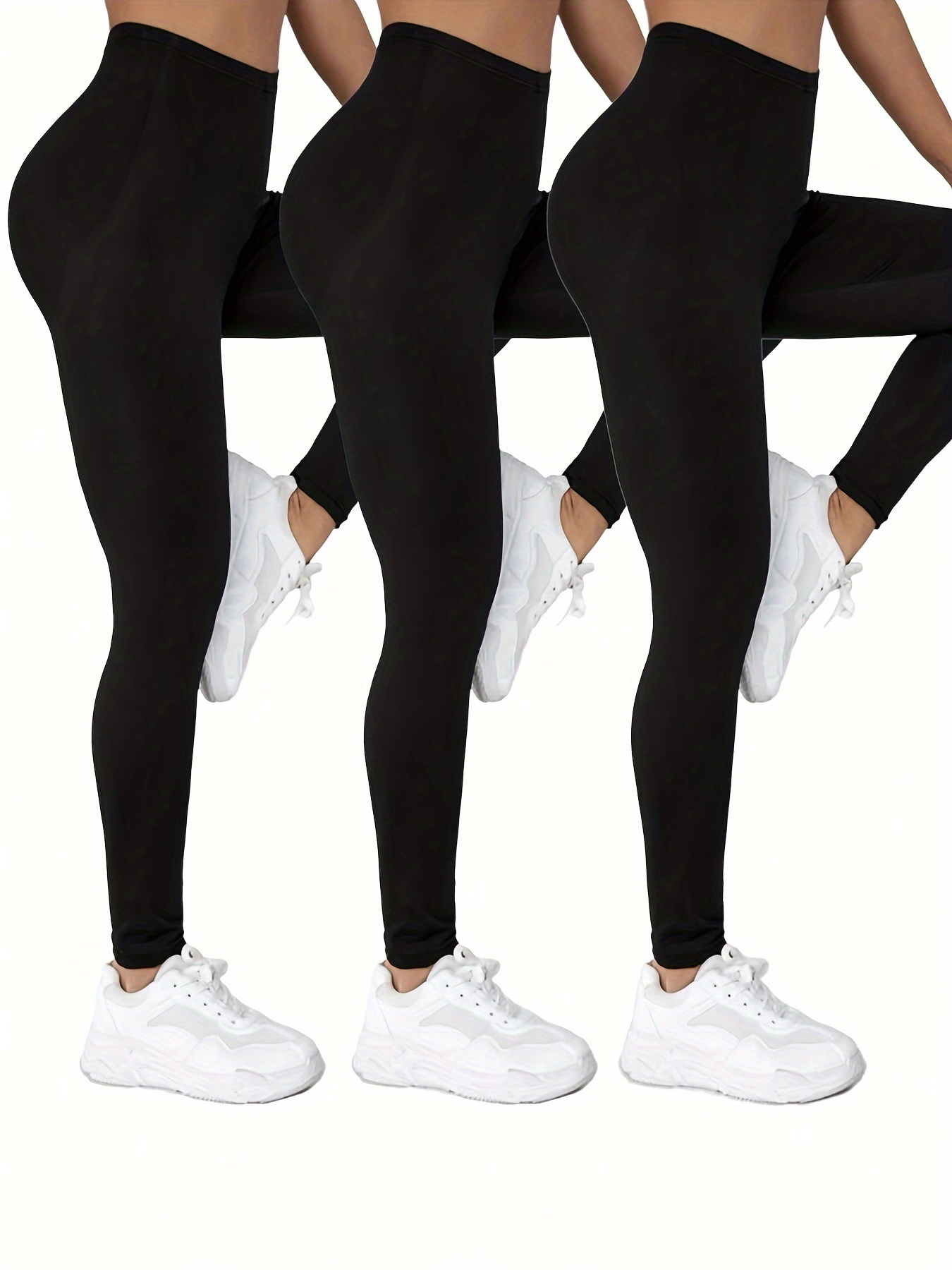 Plus Size Casual Leggings Women's Plus Wide Waistband High - Temu