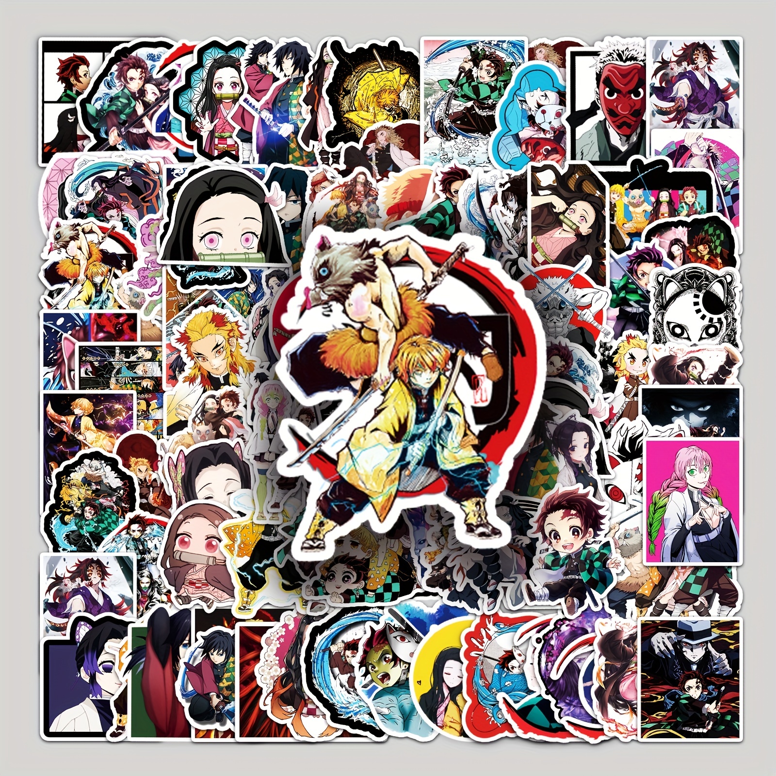 100pcs Demon Slayer Jump Comics Anime Phone Laptop Wall Decal Peeker Sticker