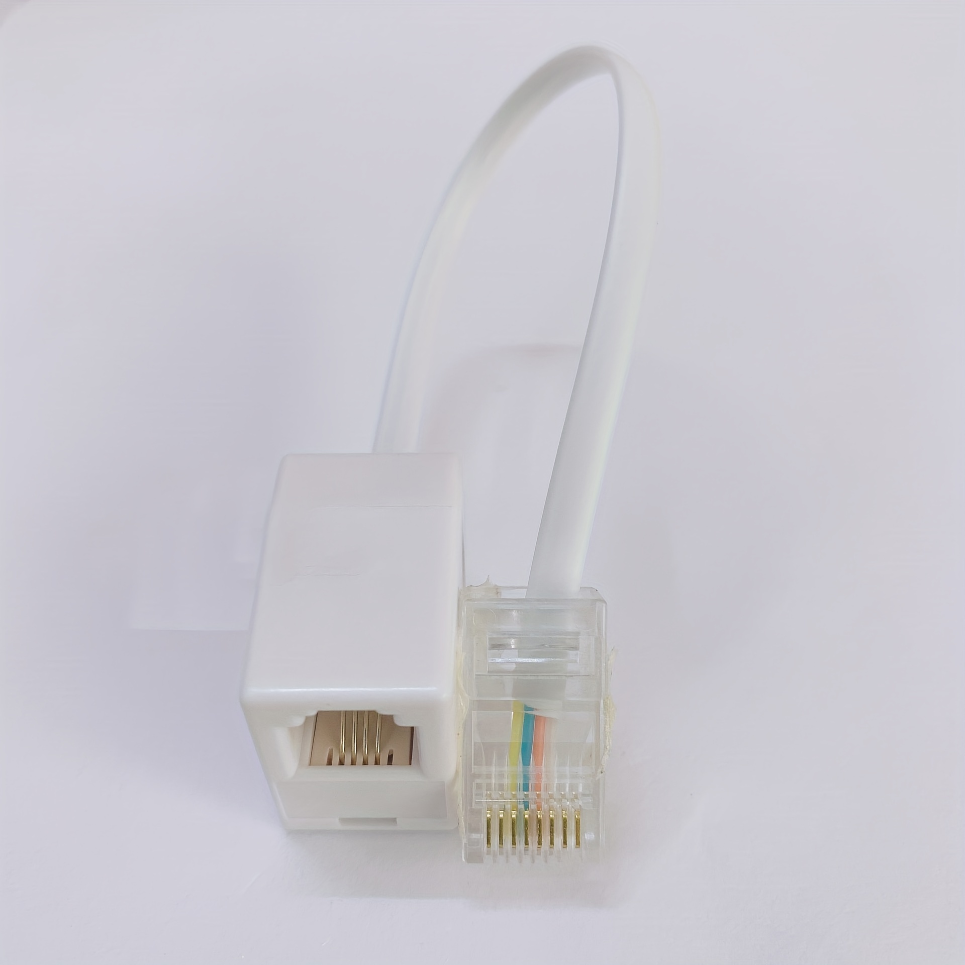 1M Rj11 To Rj45 Cable Rj11 To Rj45 Cable Phone Telephone Cord Rj11 6P4c To  Rj45 8P8c Connector Plug Cable For Landline Telephone (White) 