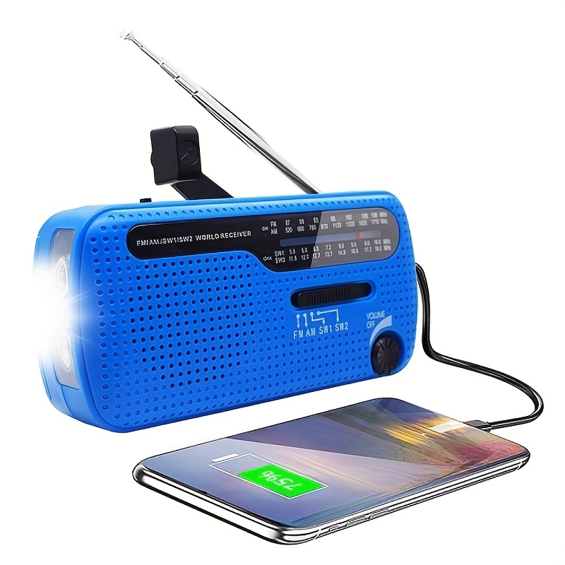 Solar Hand Crank Radio Dynamo Powered Multi-Band AM/FM/SW 1200mAh USB  Portable Outdoor Emergency