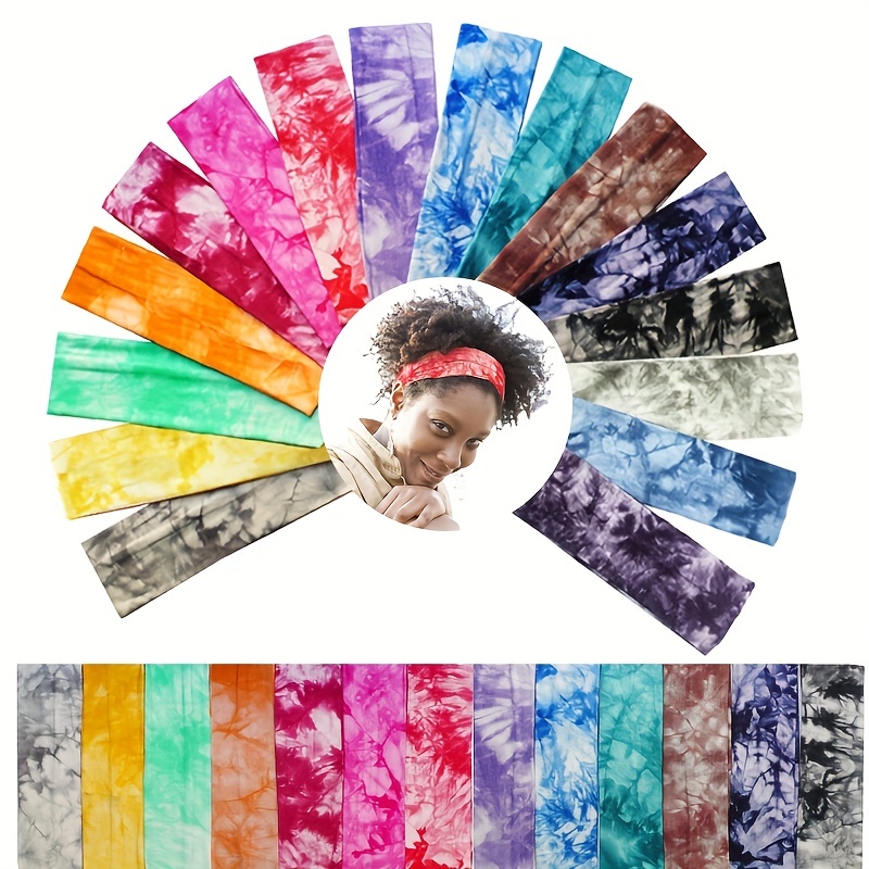 13 Color Mixed Set Tie dye Headband Women Sports Fitness - Temu