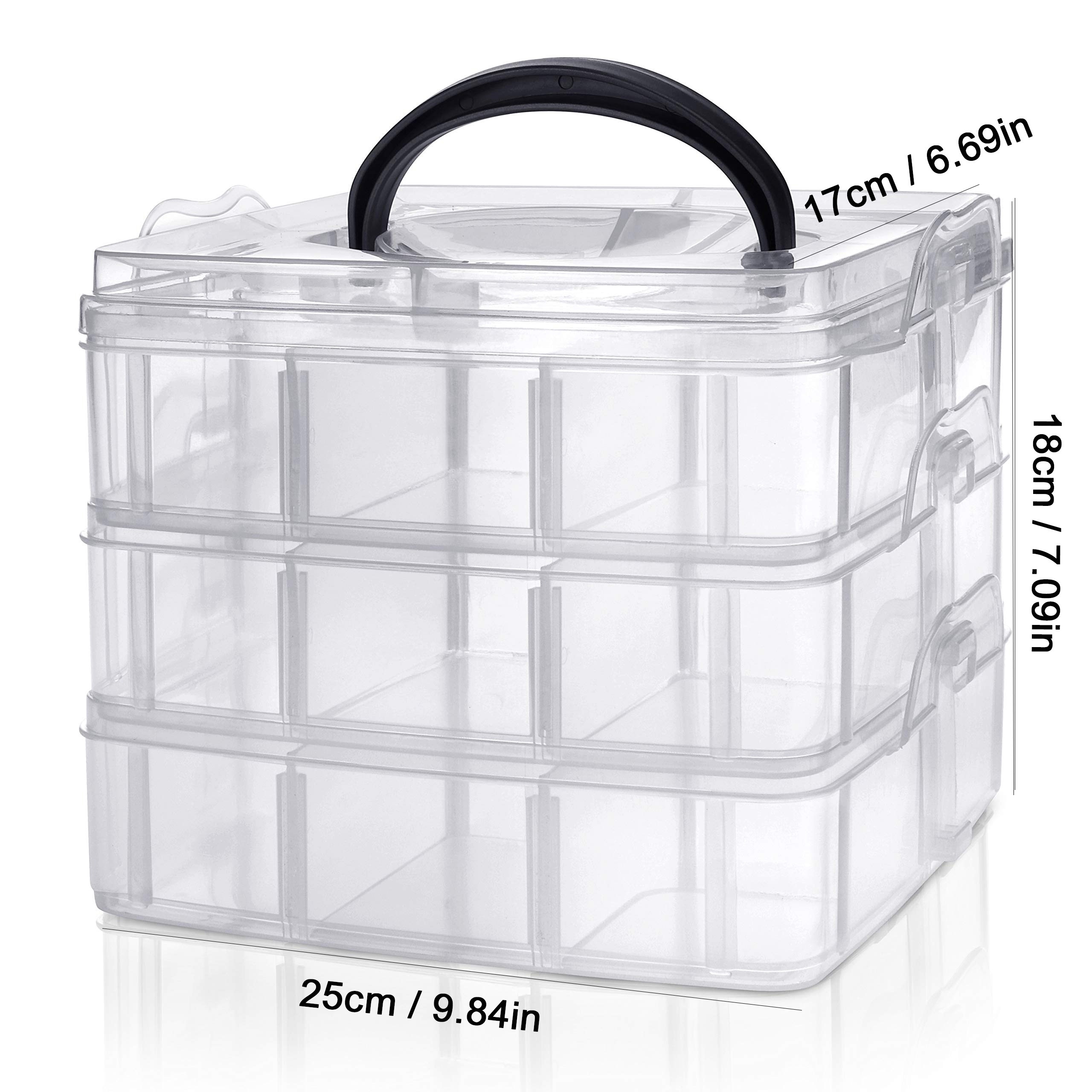 Transparent Plastic Storage Box Grids Simple Beads Storage - Temu