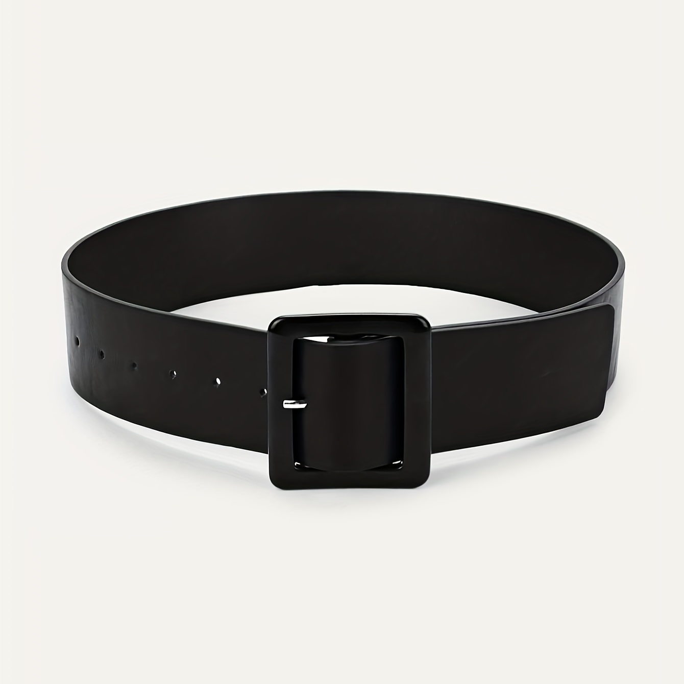 Black check square buckle