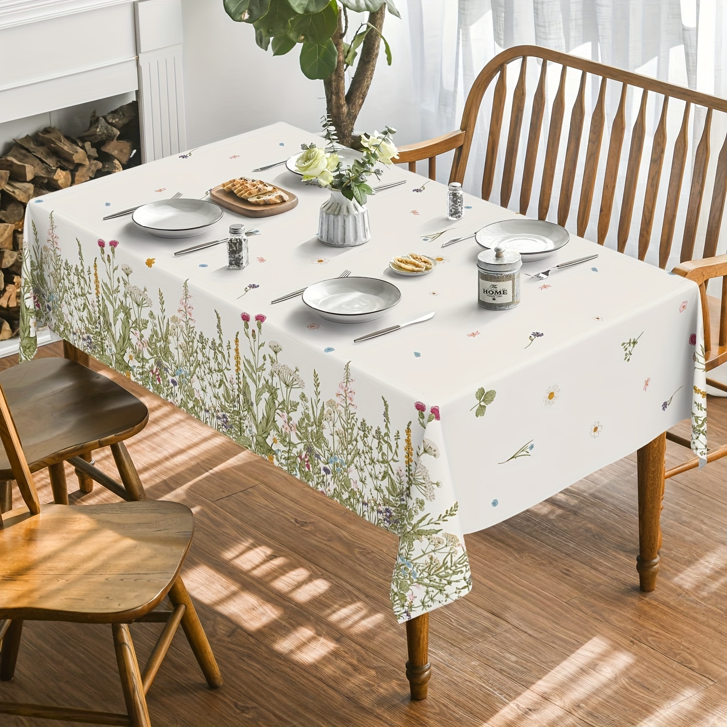 Solid Color Linen Farmhouse Style Tablecloth Beige Fringed - Temu Portugal