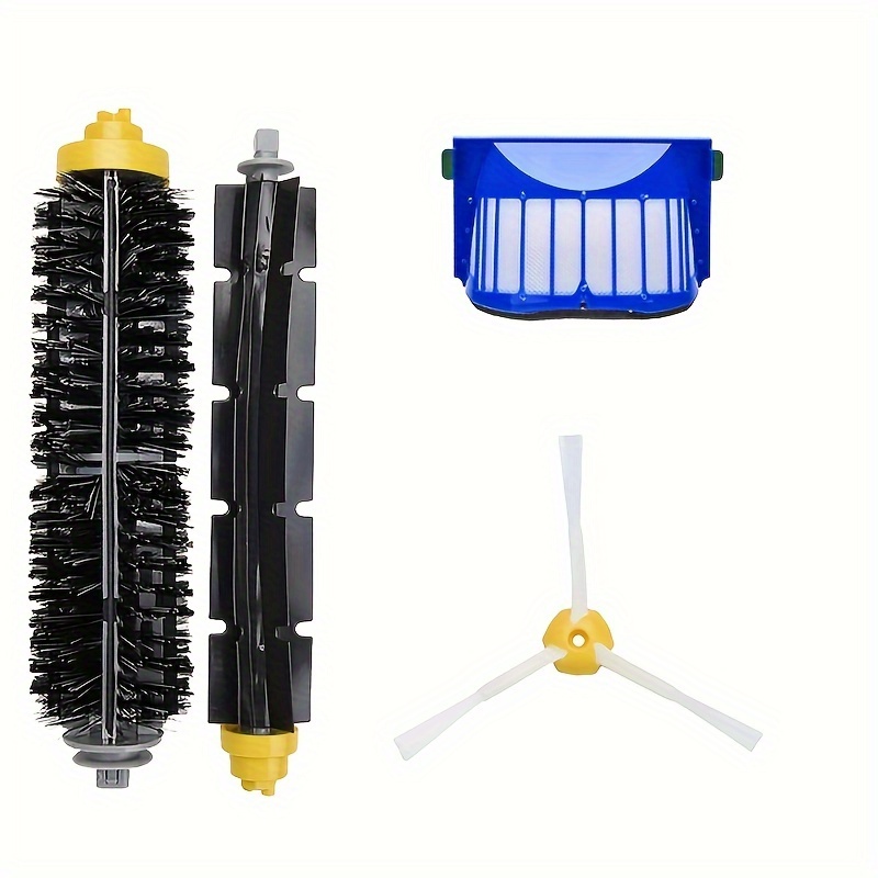 Kit de piezas de repuesto cepillo batidor flexible de cerdas y filtro Aero  Vac y cepillo lateral compatible con iRobot Roomba 600 Series 595 610 614