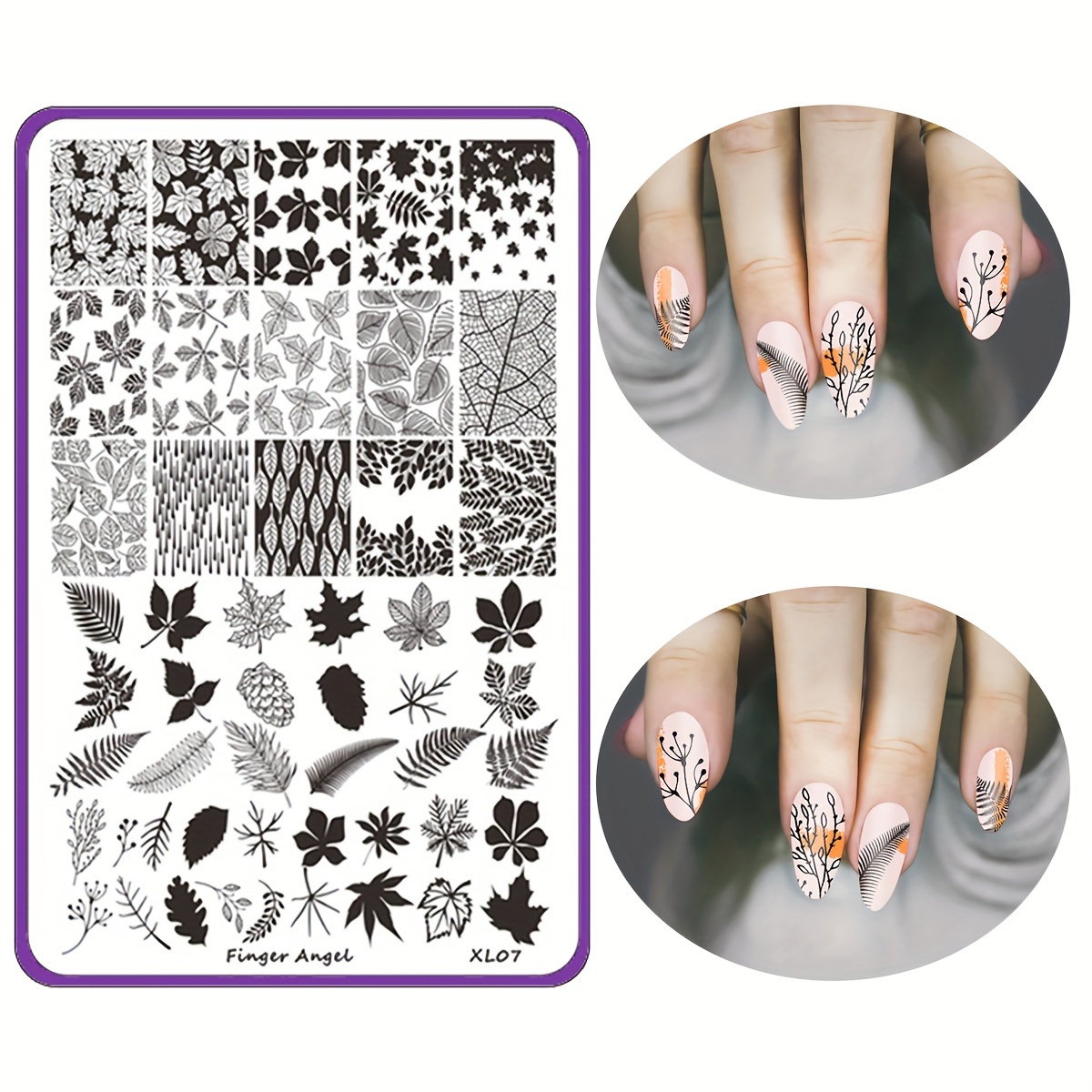 Reusable Nail Art Stamping Plates DIY Flower Nail Stencils Template -Gels  Polish